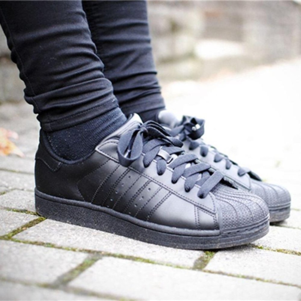 Adidas superstar foundation j all black B25724